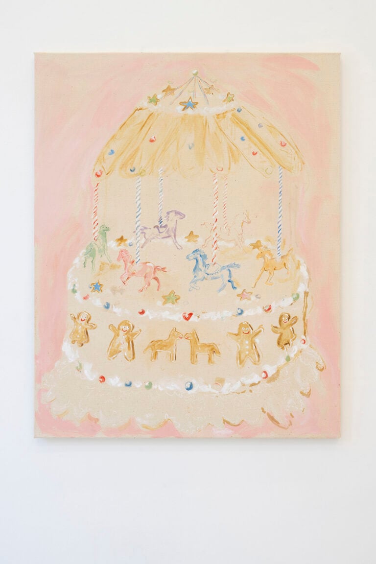 Letizia Lucchetti, Cake Ride, 2023, olio su tela, 95 x 75. Courtesy Nevven Gallery, photo Carlo Favero.