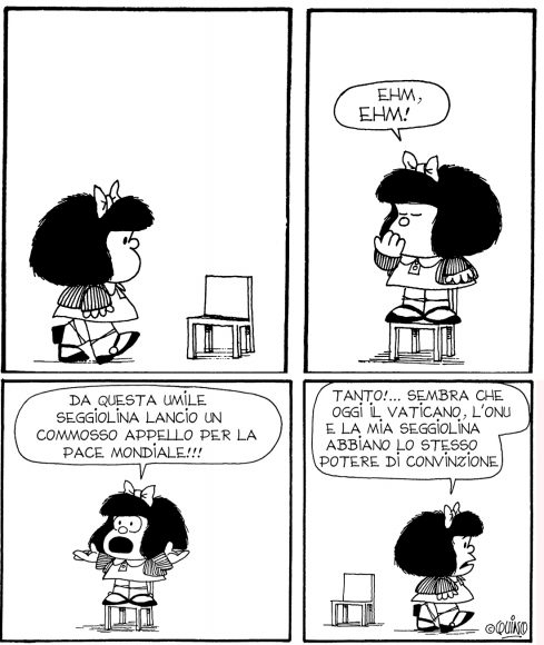 mafalda appello per a pace nel mondo Sessant'anni di Mafalda, il fumetto che cambiò il mondo