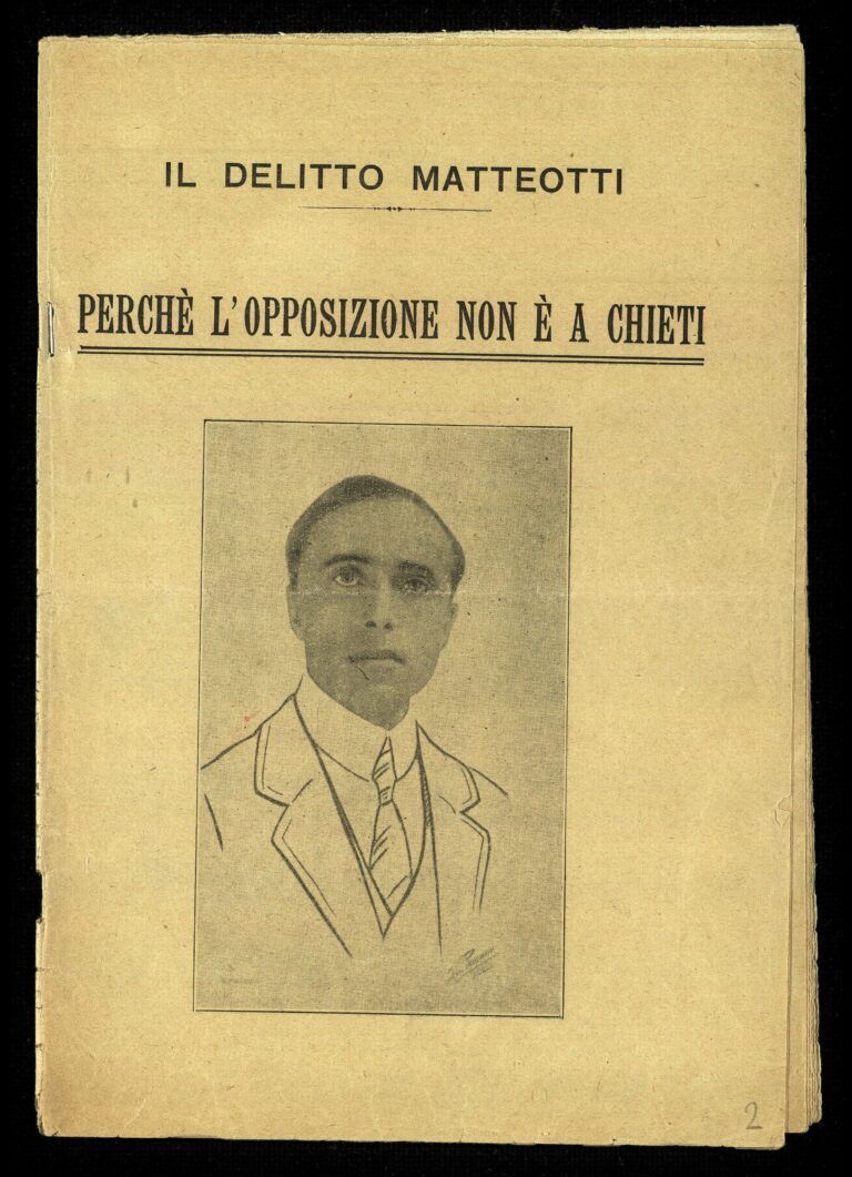 opuscolo anonimo sullassenza delle opposizioni a chieti durante lo svolgimento del processo matteotti 1926 Cosa può fare l’archivistica? A Chieti prova a spiegarlo un convegno su Giacomo Matteotti