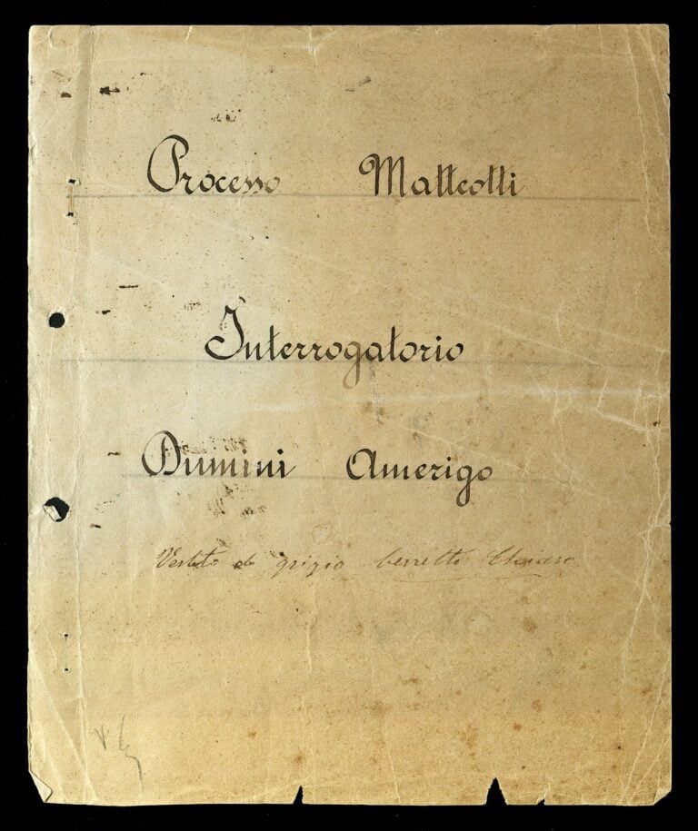 verbale di interrogatorio dellimputato amerigo dumini 1924 1925 Cosa può fare l’archivistica? A Chieti prova a spiegarlo un convegno su Giacomo Matteotti