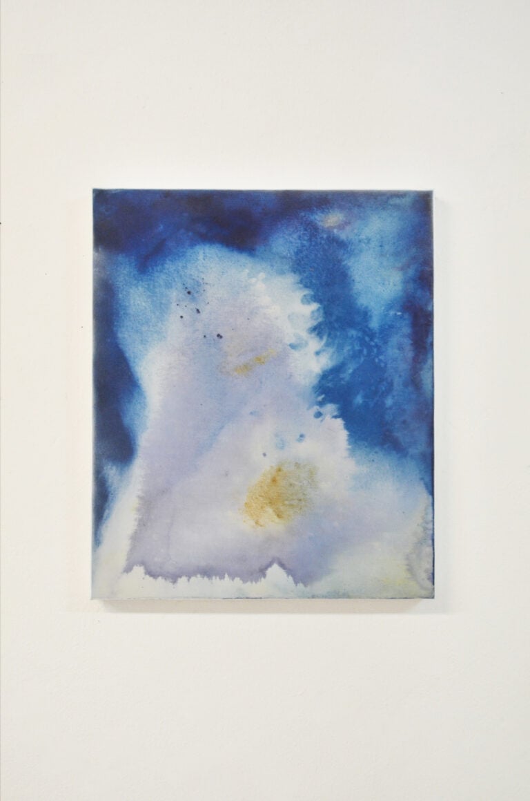 Antonio Fiorentino, Untitled, 2024, cyanotype and pigments on canvas 60 x 50 cm