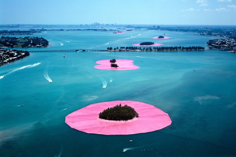 Christo and Jeanne-Claude, 'Surrounded Islands, Biscayne Bay, Greater Miami, Florida, 1980–83.' Photos Wolfgang Volz