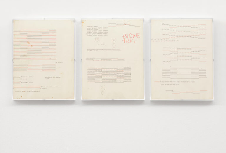 Emilio Prini, Typewriter drawings, installation view at Fondazione Antonio Dalle Nogare, Photo Jürgen Eheim