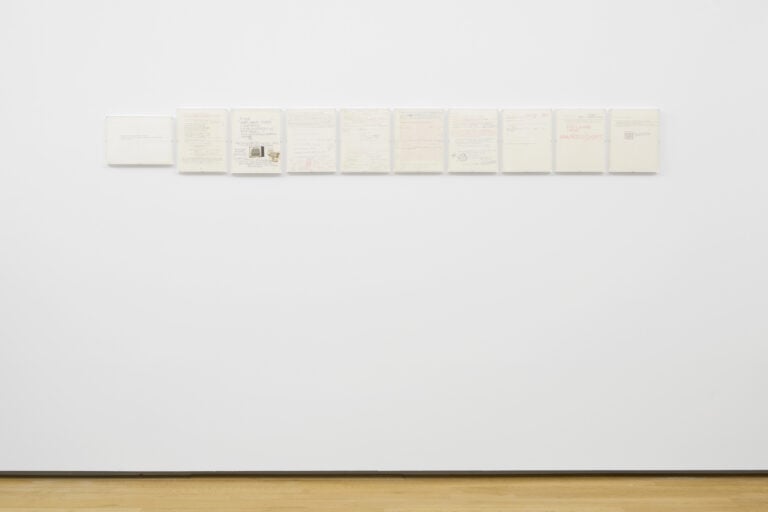 Emilio Prini, Typewriter drawings, installation view at Fondazione Antonio Dalle Nogare, Photo Jürgen Eheim