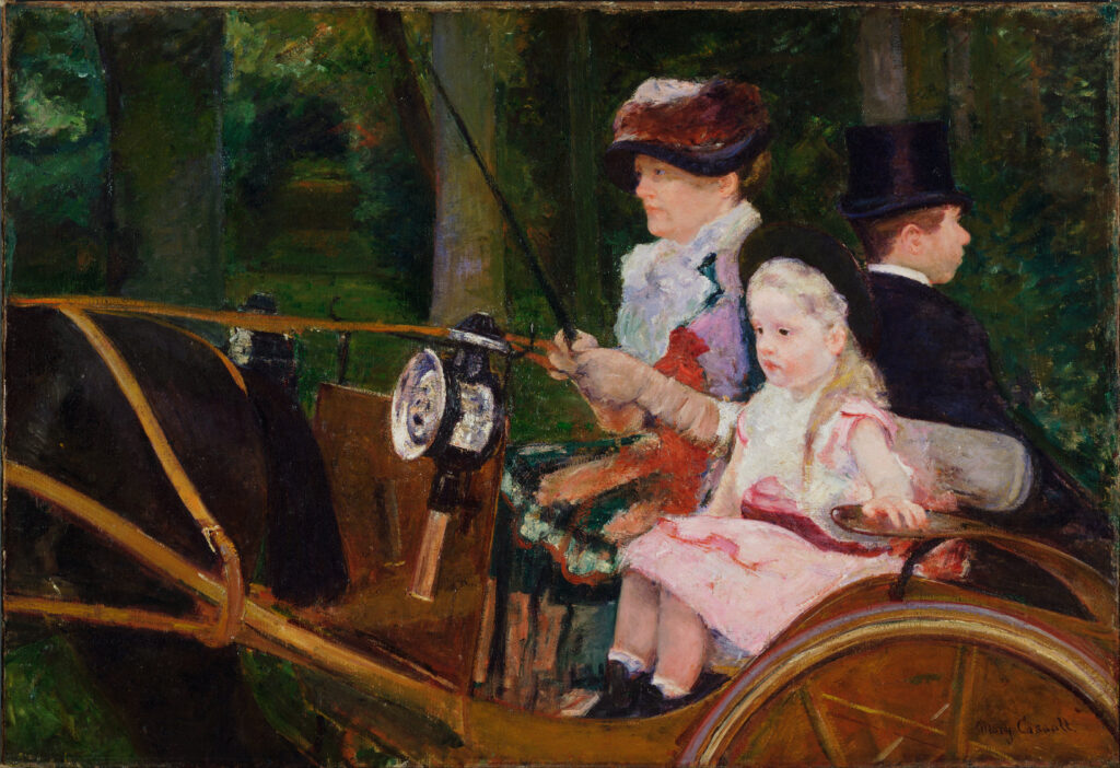 "A Woman and a Girl Driving" by Mary Cassatt