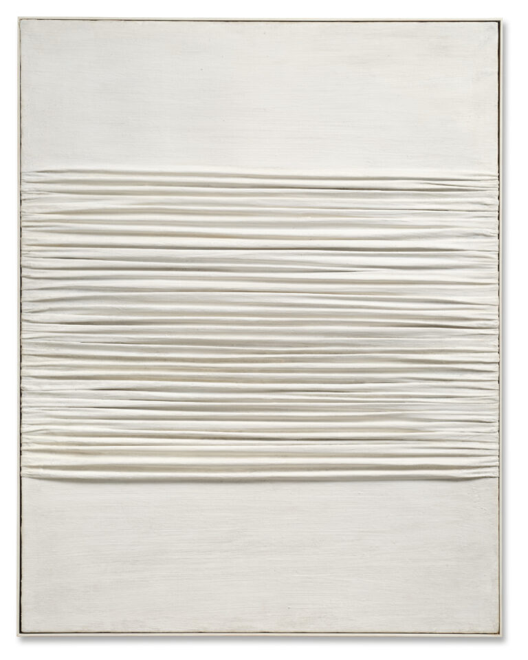 PIERO MANZONI (1933-1963), Achrome, kaolin on canvas, 35⅜ x 27½in., Executed in 1958-1959, © Christie’s Images Limited 2024