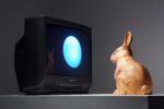 Nam June Paik Rabbit Inhabits the Moon 1996 Sculpture-installation: 1 wooden rabbit statue, 1 CRT TV, 1-channel video, color, silent, DVD Dimensions variable Nam June Paik Art Center, © Nam June Paik Estate