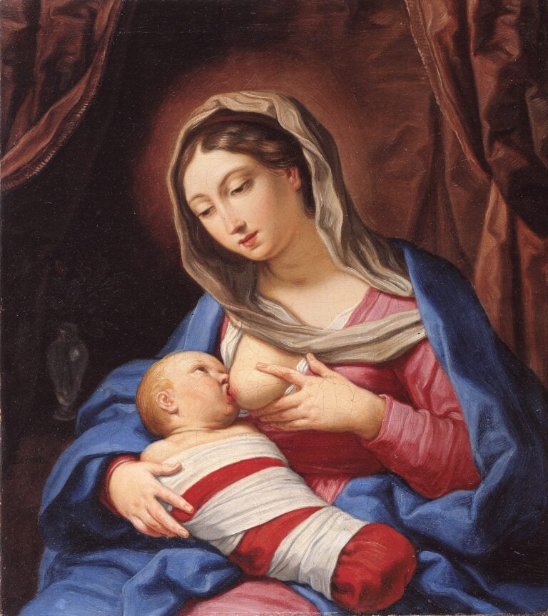 Elisabetta Sirani, La Madonna che allatta il Bambino, 1658, olio su tela, 65 x 58 cm, Collezione BPER Banca, Modena