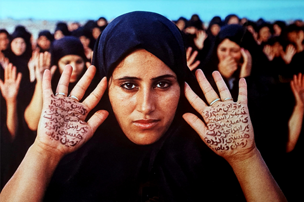 Shirin Neshat, Rapture - Women with Writing on Hands, 1999, Color Photograph