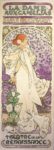 Alphonse Mucha, La Dame aux Camélias, 1896, Colour lithograph, 207.3 × 76.2 cm, © Mucha Trust 2024