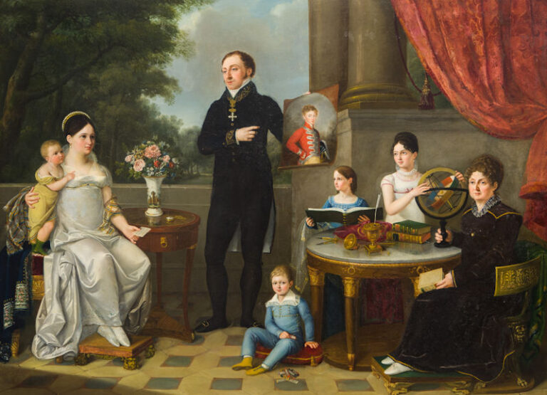 Carlotta Gargalli (Bologna 1788-Roma 1840) Ritratto della famiglia de' Bianchi, 1816 olio su tela Bologna, Museo Ottocento Bologna, deposito da collezione privata