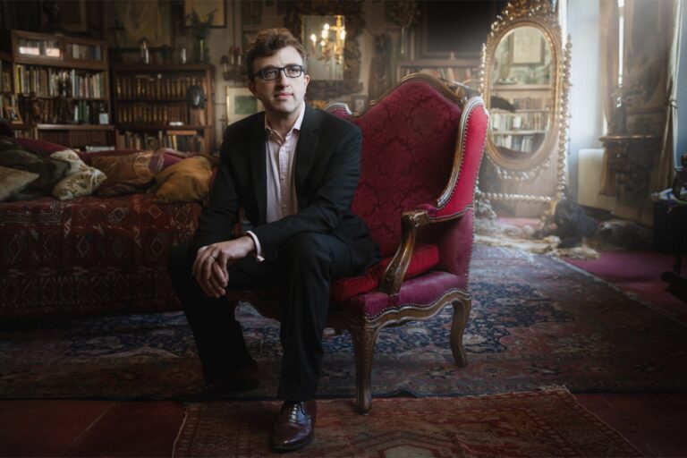 Portrait of Marcus Mucha, great-grandson of Alphonse Mucha and Executive Director of the Mucha Foundation, inside Mucha House in Prague. Photo: Jaroslav Fikota, © Mucha Trust 2024