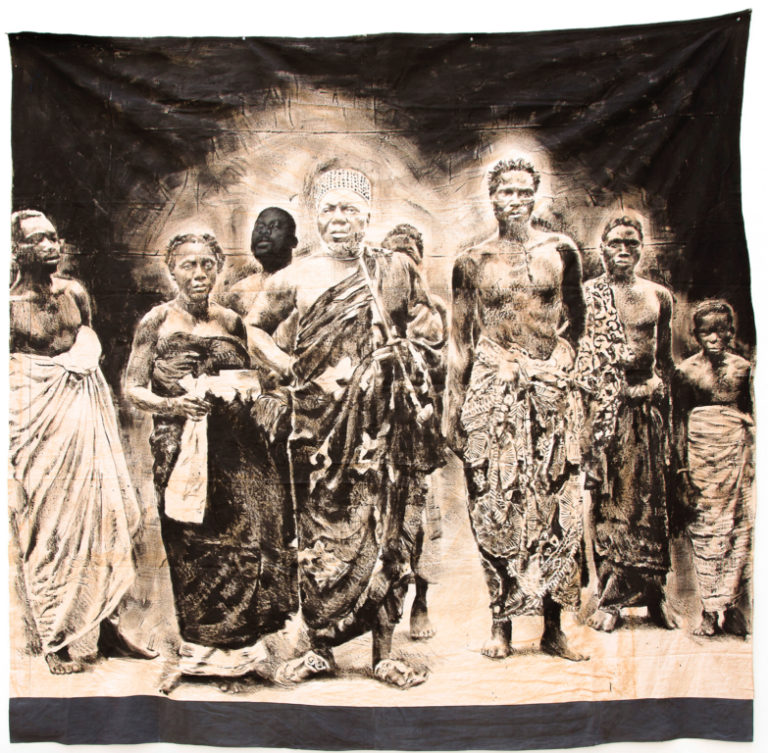 Romeo Mivekannin, Le roi Agoli Agbo (1894-1900) et sa cour Abomey, BÇnin ancien Dahomey, entre 1894 et 1900, 2021 Courtesy of the artist