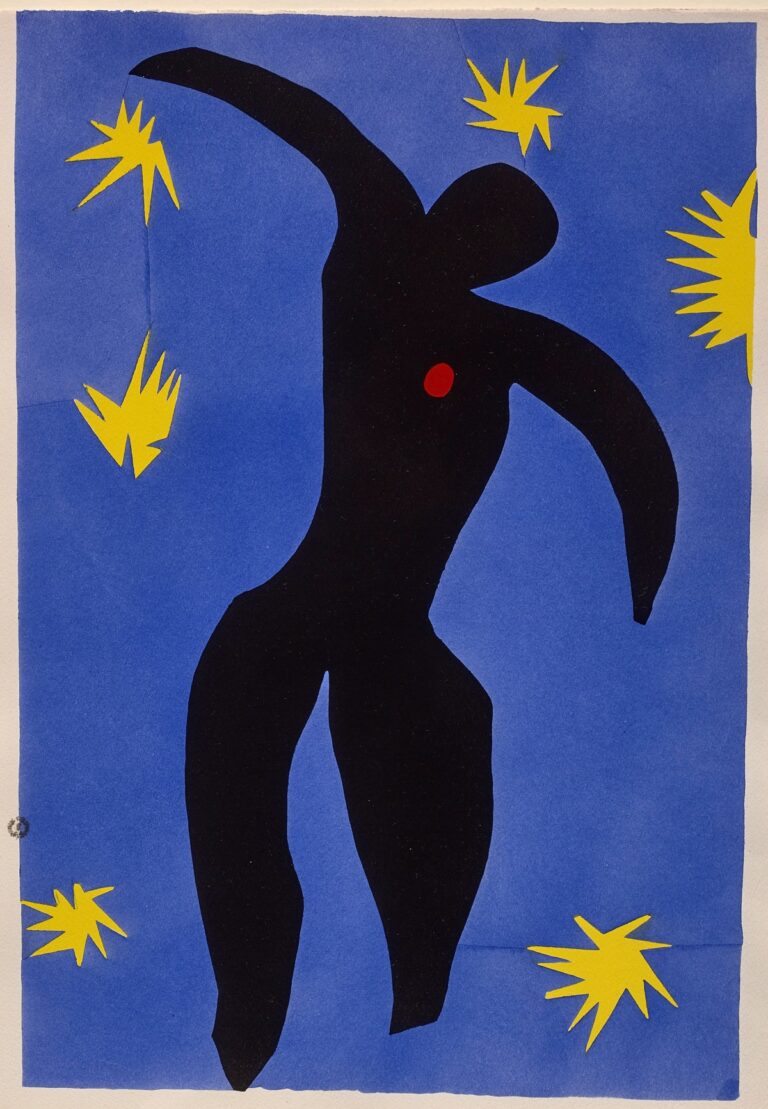 Henri Matisse, Jazz, Icaro, tavola VIII, 1947, 20 tavole a guazzo realizzate con collage e ritagli di Henri Matisse, Musée de Grenoble, foto VILLE DE GRENOBLE / MUSÉE DE GRENOBLE-J.L. LACROIX © Succession H. Matisse, by SIAE 2024