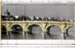 Christo, The Pont Neuf Wrapped (Project for Paris) Collage 1984, Pencil, wax crayon, enamel paint, photograph by Wolfgang Volz, and masking tape, 35.5 x 56 cm (14 x 22 in)