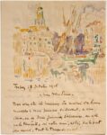 Paul Signac, Saint-Tropez, 18 ottobre 1915, Matita di grafite, penna, inchiostro bruno e acquerello su carta velina bianca, Musée de Grenoble, foto VILLE DE GRENOBLE / MUSÉE DE GRENOBLE-J.L. LACROIX