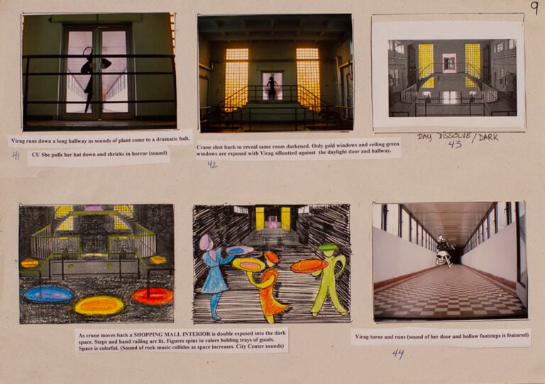 Ericka Beckman, Switch Center, 2003, 16 mm, sound, 14’. Storyboards by Ericka Beckman, 2003. Courtesy the artist