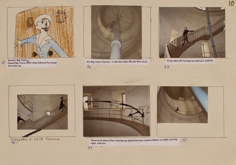 Ericka Beckman, Switch Center, 2003, 16 mm, sound, 14’. Storyboards by Ericka Beckman, 2003. Courtesy the artist