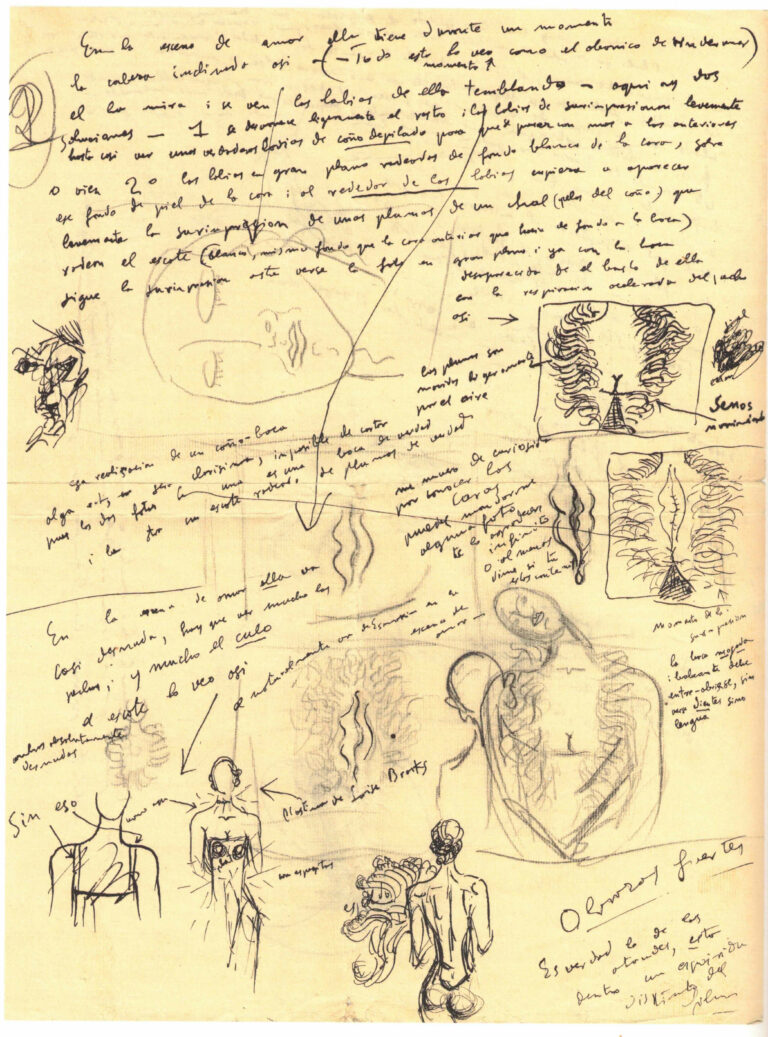 Un Chien Andalou, directed by Luis Buñuel, based on a screenplay by Salvador Dalí and Luis Buñuel, 1929 Script page by Luis Buñuel, 1929 © Luis Buñuel Film Institute