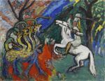 Gabriele Münter Lucha contra el dragón, 1913 (Dragon Fight) Óleo sobre lienzo. 78 × 100 cm Centre Pompidou, París, Musée national d’art moderne/Centre de création industrielle, donación de la Société Kandinsky, 2015