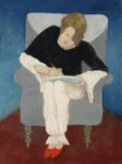 Gabriele Münter Señora escribiendo en un sillón (Estenografía: Mujer suiza en pijama), 1929 (Lady in an Armchair, writing (Stenography: Swiss Woman in Pyjamas)) Lienzo. 61,5 × 46,2 cm The Gabriele Münter and Johannes Eichner Foundation, Múnich