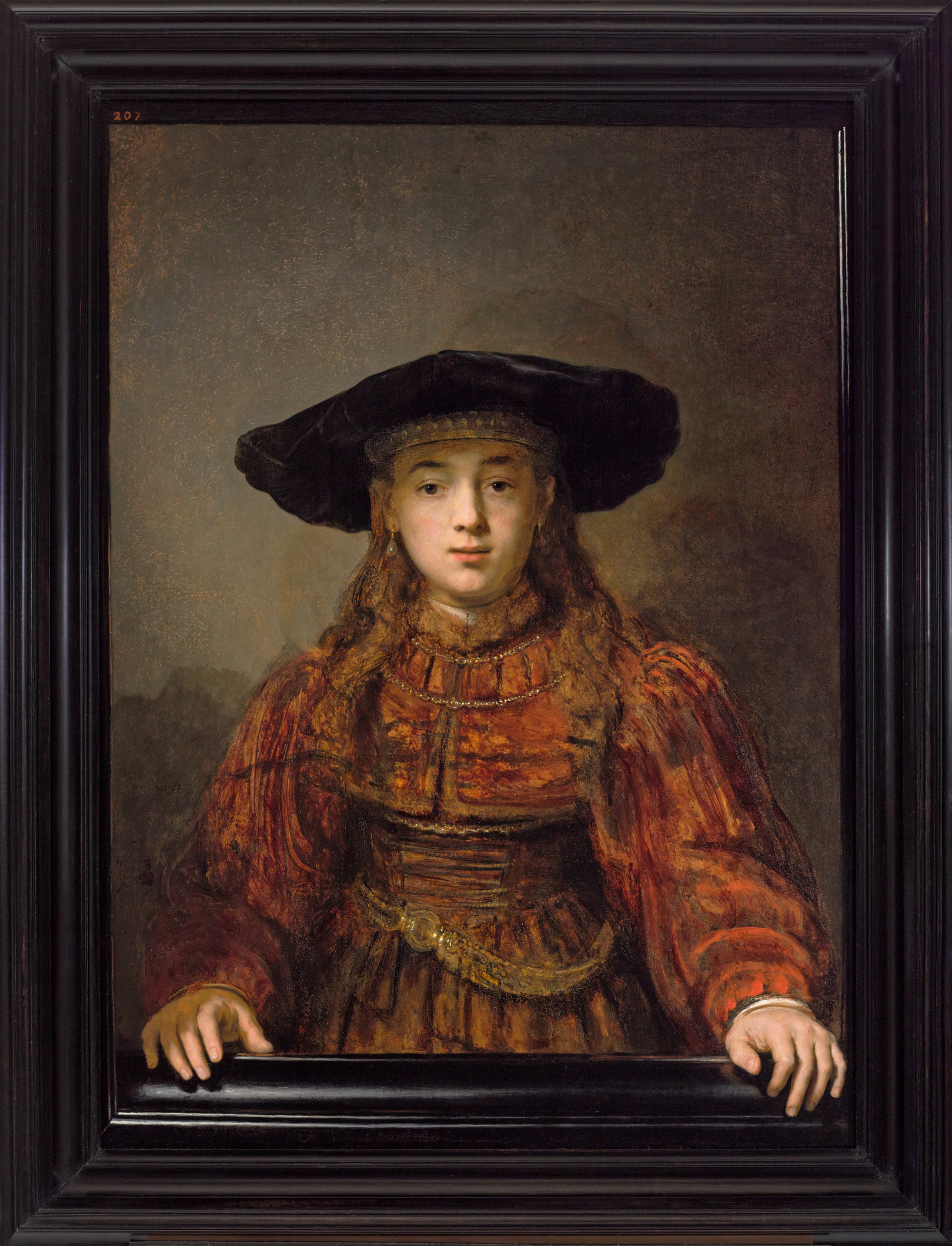 Rembrandt Harmensz. van Rijn, Mädchen in einem Bilderrahmen, 1641, Holz, 105,5 cm x 76,3 cm, Königliches Schloss Warschau © The Royal Castle in Warsaw – Museum. Photo Andrzej Ring, Lech Sandzewicz