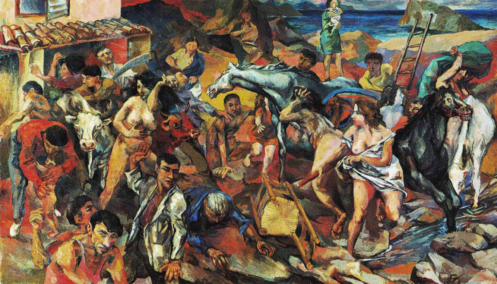 Renato Guttuso, Fuga dall'Etna, 1939 - collezioni Galleria nazionale d'Arte moderna