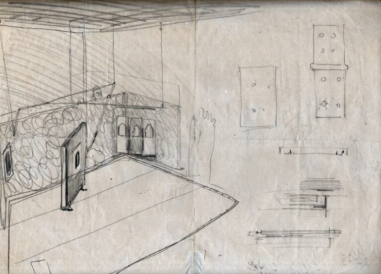 un disegno di scarpa sullallestimento della sala dellannunziata dagli archivi del museo abatellis I 70 anni dell’allestimento del grande Carlo Scarpa a Palazzo Abatellis di Palermo