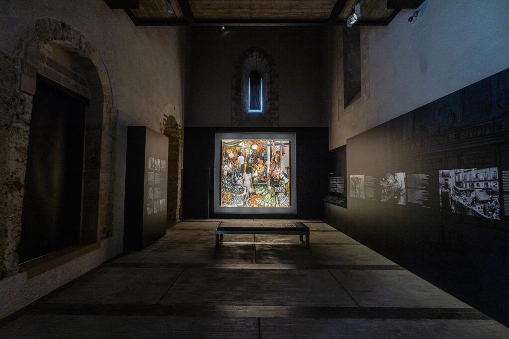 Renato Guttuso, La Vucciria, 1974. Allestimento permanente, ex Sala delle Armi di Palazzo Steri, Palermo 
