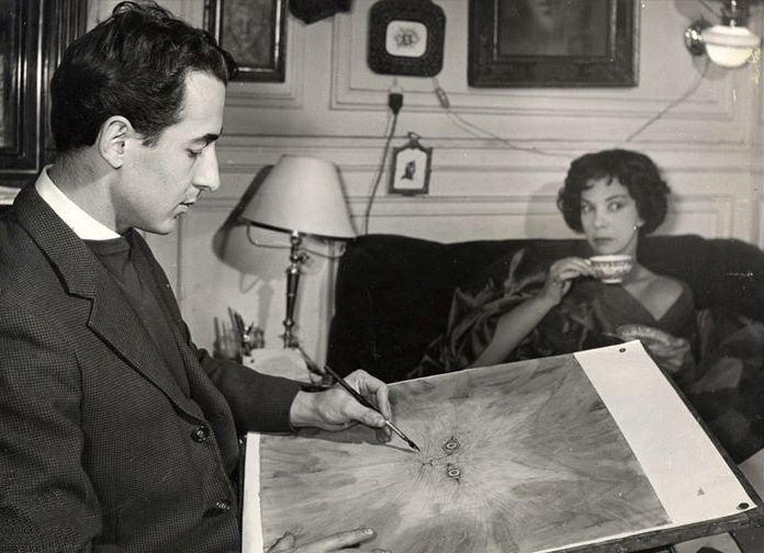 Enrico Colombotto Rosso con Léonor Fini, 1958. Photo André Ostier