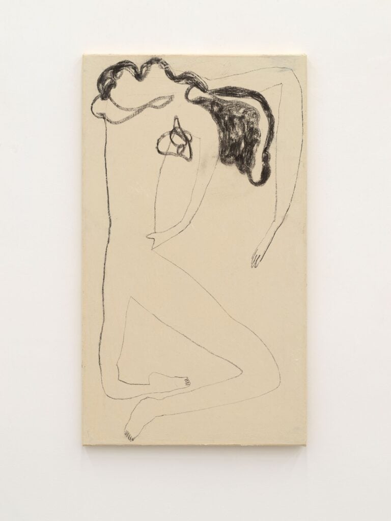 Tomoe Hikita, Nude, 2023, Drawing, Charcoal On Canvas, Courtesy The Artist & z2o Sara Zanin, ph Dario Lasagni