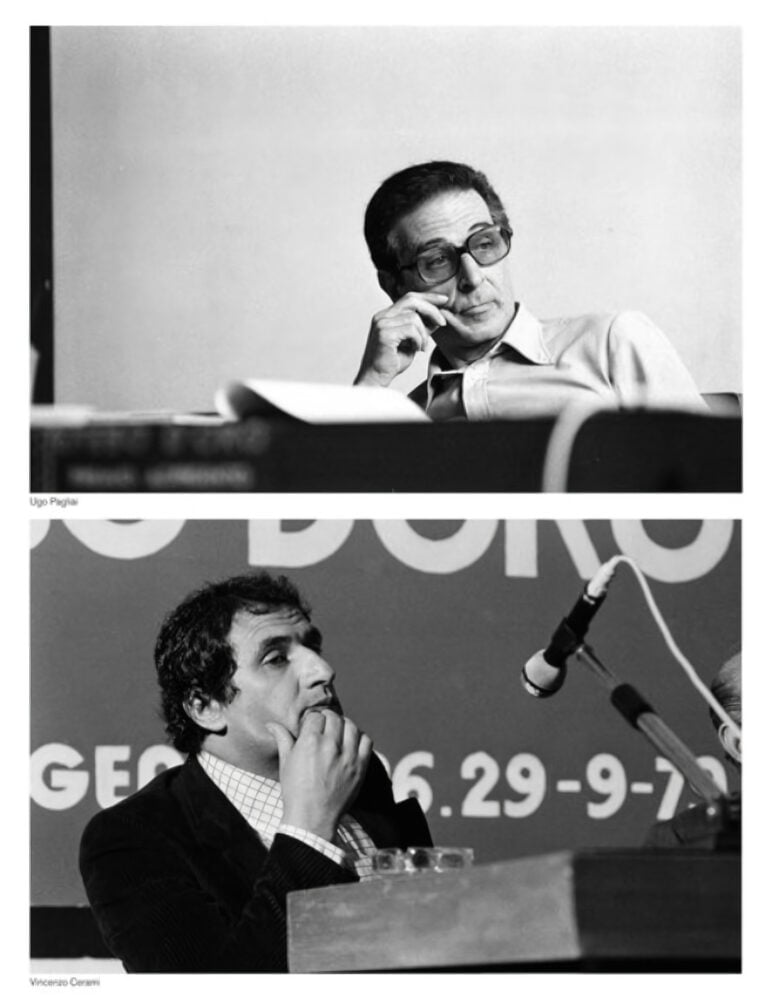 Ugo Pagliai e Vincenzo Cerami all'Efebo d'Oro - dal volume 'Cinema e letteratura, 40 anni dell'Efebo d'oro' / Archivio storico Efebo d'oro