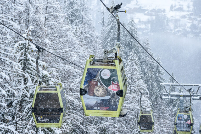 Uno scatto del Courmayeur Design Weekend 2024, la Skyway Monte Bianco. Photo Giacomo Buzio