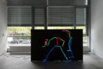 Jonas Roßmeißl, Gewaltvideo, 2023, video monitor, headset, variable dimensions. Courtesy of the artist and Klemm's, Berlin