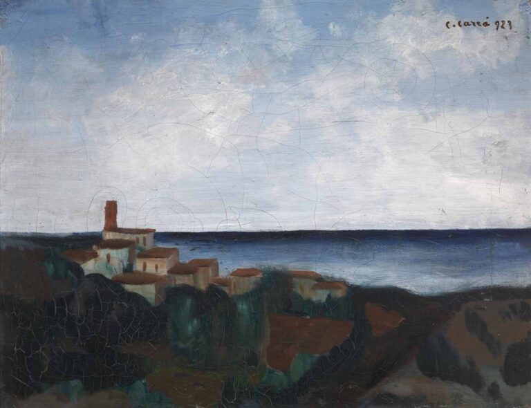 Carlo Carrà, Paesaggio ligure, 1923, olio su tela, Firenze, Fondazione Roberto Longhi