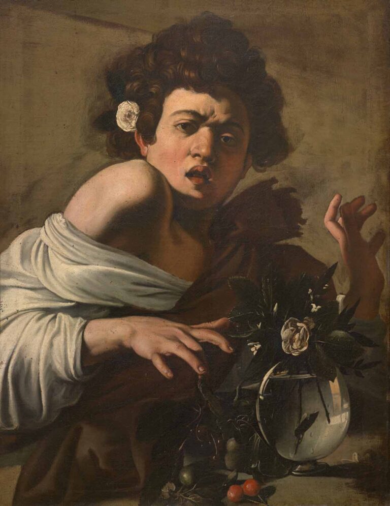 Michelangelo Merisi detto Caravaggio, Ragazzo morso da un ramarro, 1597 ca., olio su tela, Firenze, Fondazione Roberto Longhi