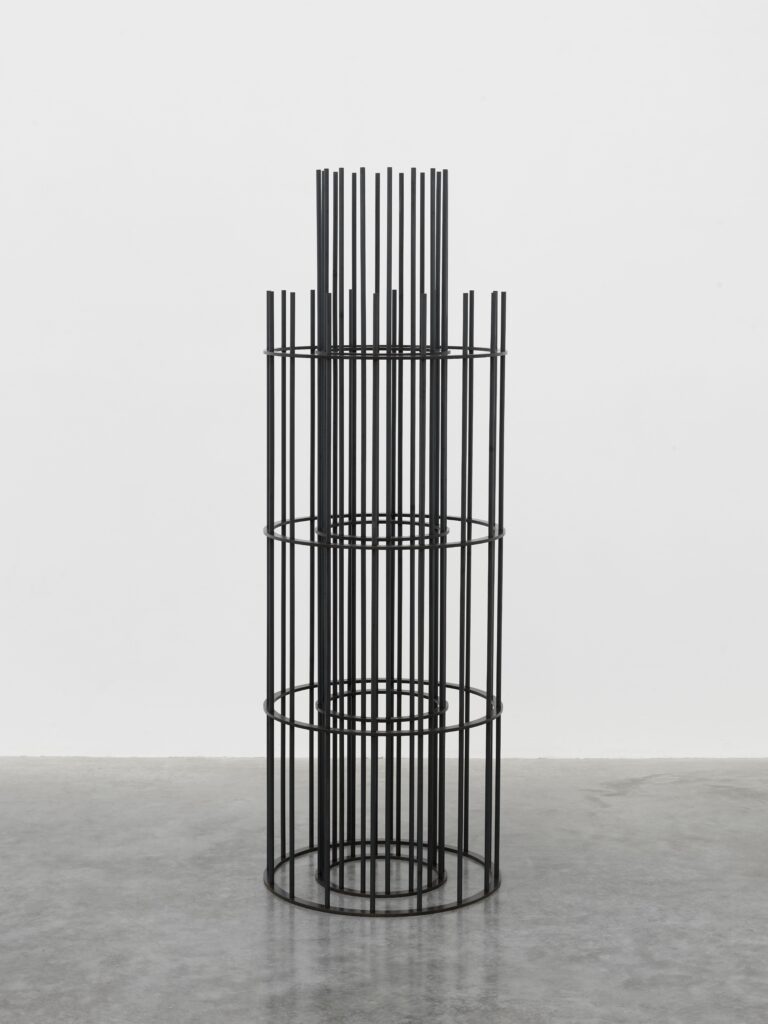 Mona Hatoum, Cage for One, 2022, Mild steel, 180 x 61 cm, © Mona Hatoum. Photo © White Cube (Theo Christelis)