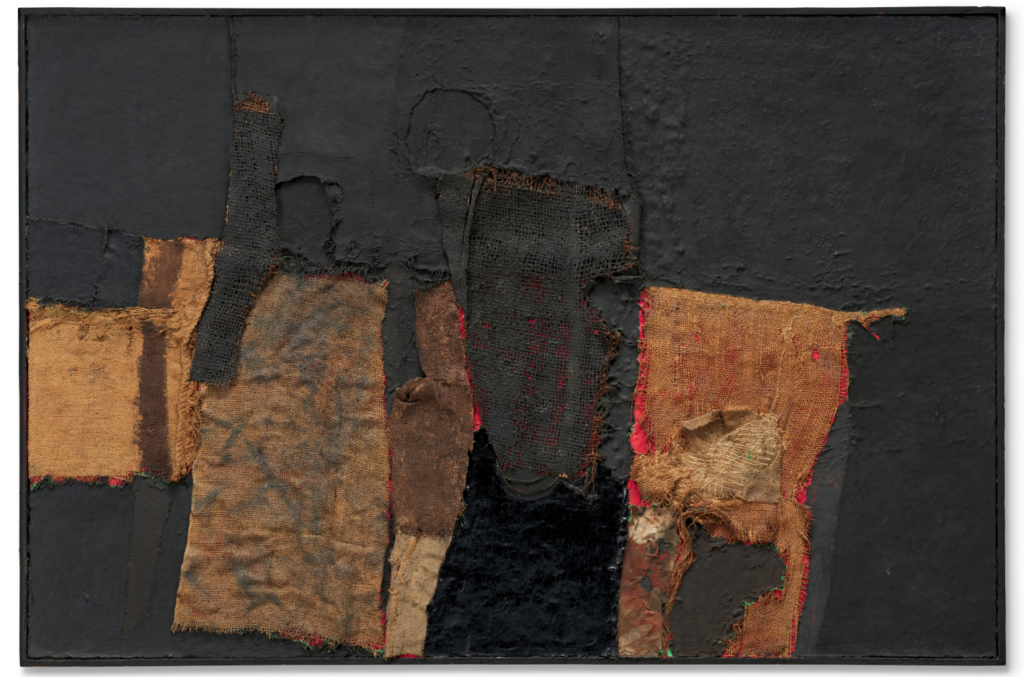 Alberto Burri, Sacco e Nero 3. Courtesy Sotheby's