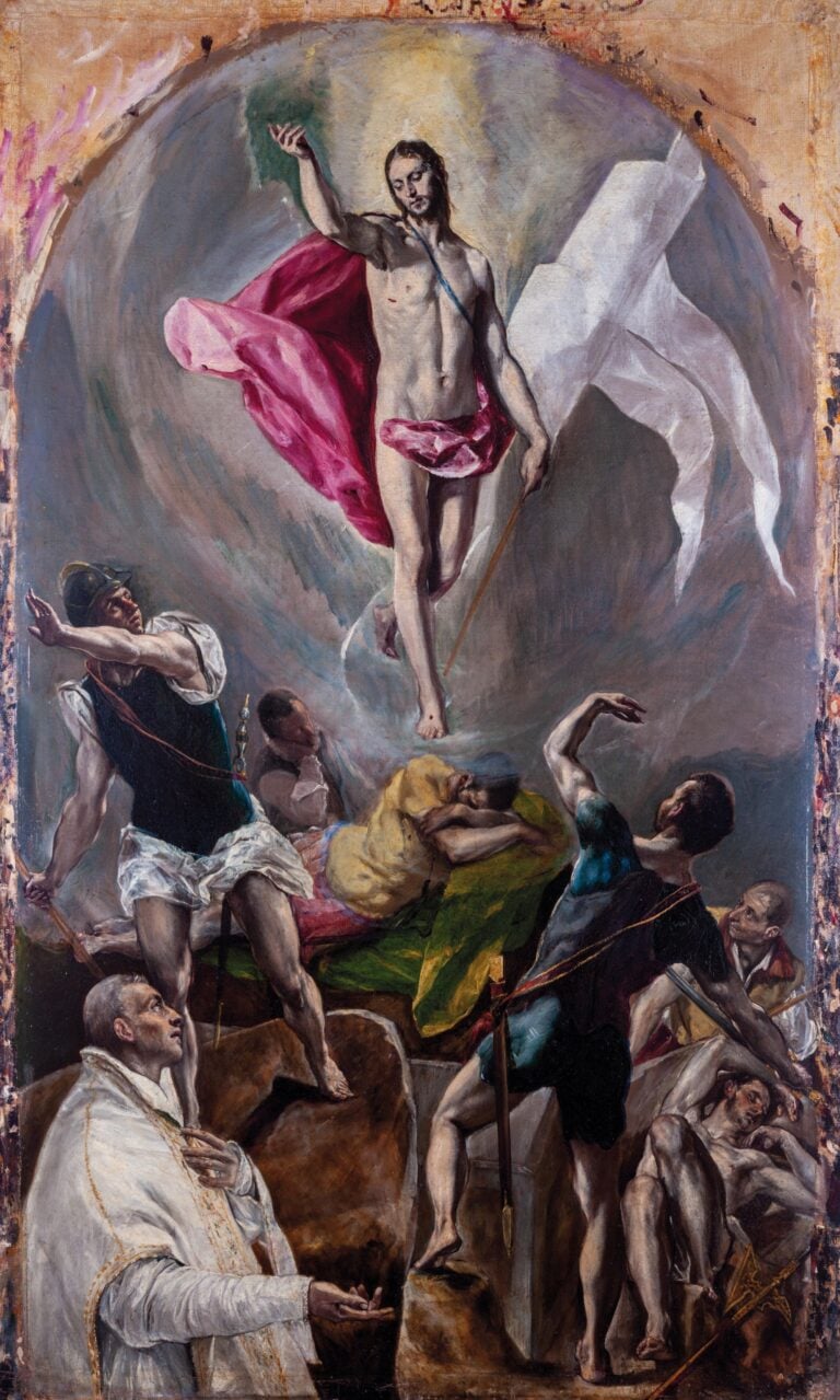 El Greco, Resurrezione, olio su lino, 210 x 128 cm, 1577-79, Toledo, Comunidad Religiosa de Santo Domingo "El Antiguo"