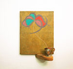 Mattia Sinigaglia, Never ending flower, 2024, oil, ceramic, wood and linen, 50 x 40 cm