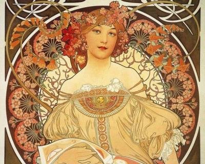 modello di alphonse mucha