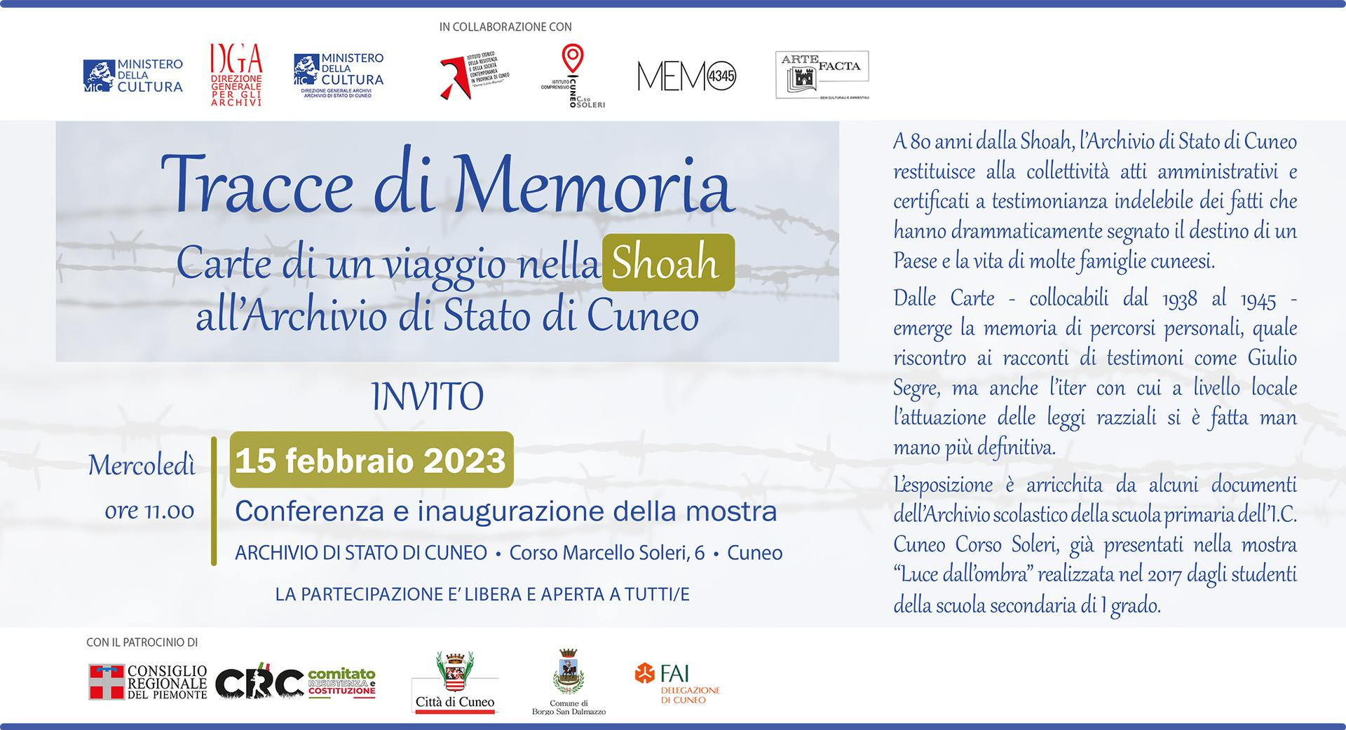 Tracce di Memoria – Carte di un viaggio nella Shoah